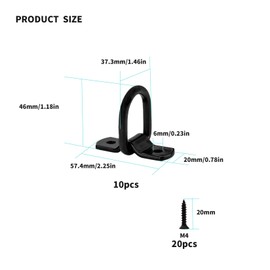 D Ring Lashing Eyelets for Trailers, Pack of 10 D-Rings Hook Lashing Eyelets, Heavy Duty Lashing Ring, Construction Ring Assembly Lashing Eyelets for Load Securing Trailers, Trucks, Cars, Kayak, Boat