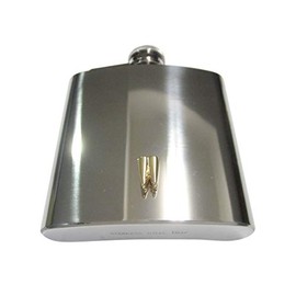 Kiola Designs Gold Toned Shiny Dental Tooth Teeth 6 Oz. Stainless Steel Flask