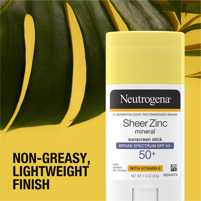 Neutrogena Sheer Zinc Oxide Mineral Sunscreen Stick - SPF 50+,