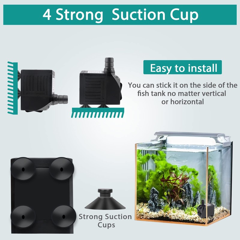FREESEA Aquarium Submersible Fountain Pump: 30W 550GPH Adjustable Quiet Water