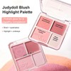 Judydoll 2 in 1 Blush Highlight Palette, Powder& Cream, Sweet,