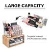 Neuxi Bamboo Makeup Organizer with 4 Acrylic Storages