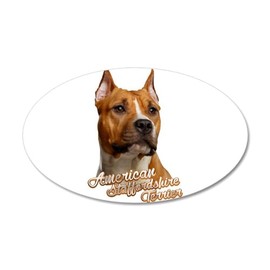 CafePress Pit Bull 35"x21" Oval Wall Decal, Vinyl Wall Peel, Reusable Cling