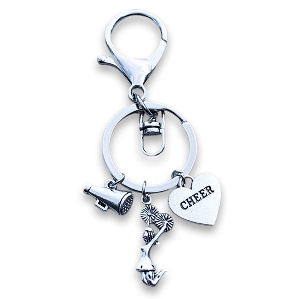 Cheer Zipper Pull Keychain- Girls Cheerleading Key Chain, Cheerleader Charm Keychain, Cheer Jewelry - Gift For Cheerleaders & Cheer Teams