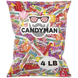 CANDYMAN Assorted Candy Variety Pack 4lbs of Pinata Stuffers, Bulk Candy for Party Favors Goodie Bags for Birthday Party, Candies in Bulk Individually Wrapped, Valentine's Day