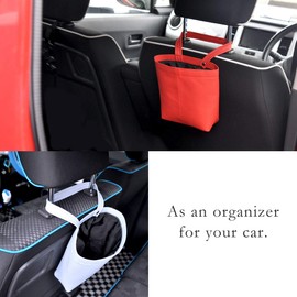 HIGH FIVE Vegan Leather Utility Strage Sack Hanging Bag for Cars Kitchen Doors - Brown