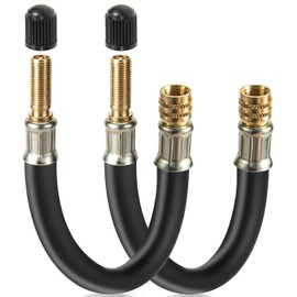 2pcs Valve Stem Extenders, Flexible Tire Valve Extender and Tire Valve Extension, Universal Valve Extender for RV, Truck, Car, Motorcycle, Bike, Works as a Presta Valve Extender