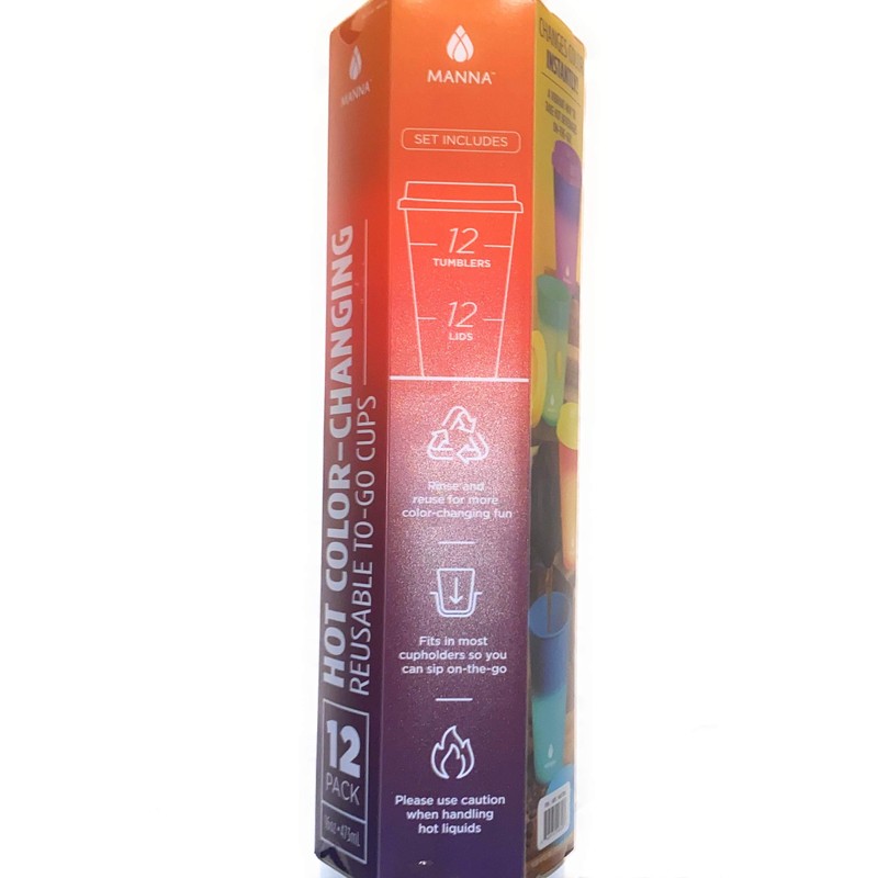 Manna 16oz Color Changing Reusable Cup Set for Hot Liquids