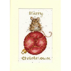 Bothy Threads Cross Stitch Christmas Card Kit - Merry Christmouse