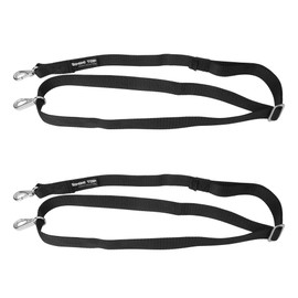 Necmetu Two Hooks Adjustable Bimini Boat Top Straps,23"~60" Marine Awning Webbing Straps,with Stainless Stee Heavy Duty Snap Hooks,Premium Boat Canopy Nylon Strap,Black,Pack of 2 (Black)