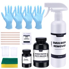 Caydo Screen Printing Emulsion Kit Includes Screen Printing Emulsion Remover Powder (Mix - 2000oz), Screen Printing Photo Emulsion (8.5 oz), Diazo Sensitizer, Screen Printing Supplies