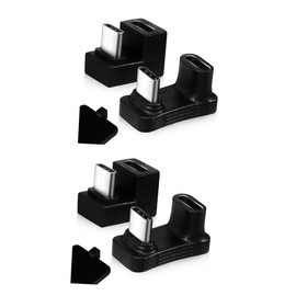 TEHAUX 2sets USB C Right Angle Adapter U Shape Type C Male to Female Portable Connector for Laptop Tablet and Smartphone Compatibility 2pcs*2
