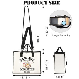 JNIAP Baggins Bookstore Tote Bag Lord Rings Inspired Gifts The Shire Gifts Baggins Bookstore Gifts (baggin tote)