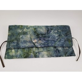 Blue & Green Batik Straight Edge Razor Storage