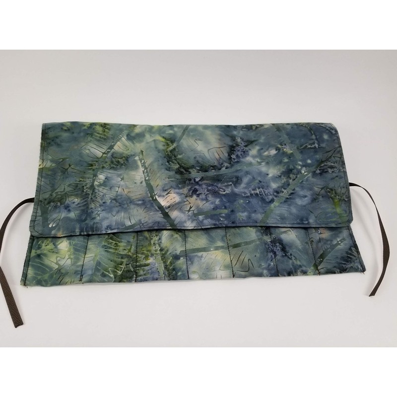 Blue & Green Batik Straight Edge Razor Storage