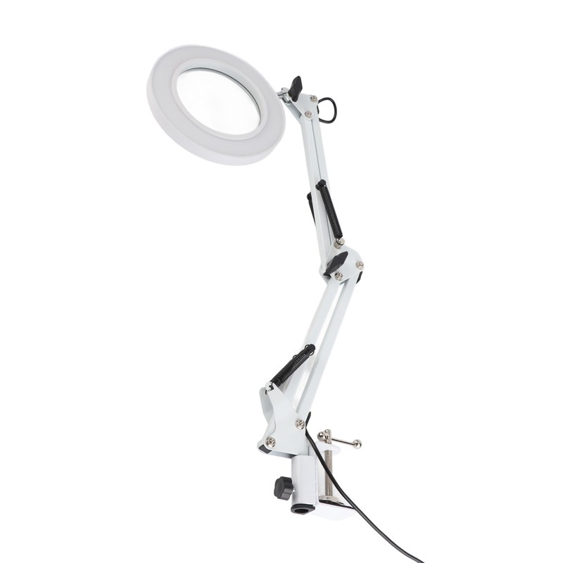 5X Magnifying Glass Clip On LED Tattoo Desk Lamp USB