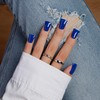 KQueenest Royal Blue Press on Nails Medium Duck Shape, Bright