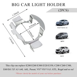 Gasedin 2 PCS H7 LED Adapter, Car H7 Led Headlight Bulb Holders Socket Retainer, Led Headlight Retainer Fits 5 Series (E60 / E61)/ X5/ A3/ A4L/ A6L/ E-Class/ML-Class/C-Class/ MK6