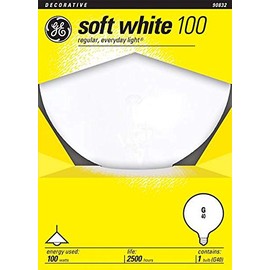 Globe Light Bulb, White, 100-Watts, 5-In.