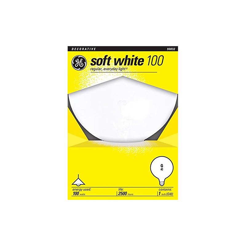 Globe Light Bulb, White, 100-Watts, 5-In.