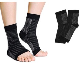 feifanshop 2 Pairs Ankle Brace Ankle Brace Foot Brace for Men and Women Plantar Fasciitis Socks Compression Socks for Sports, Football, Fitness, black