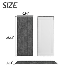 Greymond Upholstered Wall Mounted Headboard, Acoustic Wall Panel, Peel and Stick Wall Padding Panel, Dark Grey Dorm Towel Fabric, 9-Pack