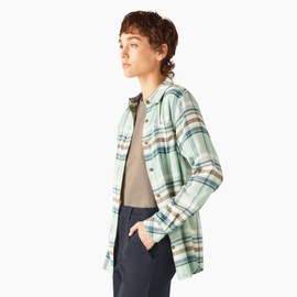 Dickies Womens L/S Plaid Shirt, Blue SURF, M