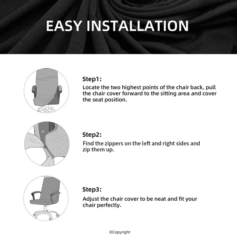 DIVA EN CAMINO DEC Stretch Office Chair Cover with Zipper,