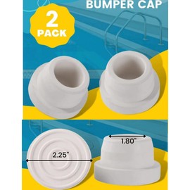 Luvilly Pool Ladder Bumpers for Inground Pool - White Rubber Ladder Foot Covers (2Pack) - Fits 1.9' Swimming Pool Ladder Tubing - Protects Pool Liner & Surface, Enhances Safety