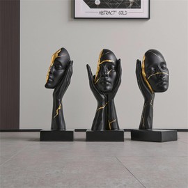 AWNR Modern Abstract See No Evil Hear No Evil Speak No Evil Sculpture Decor