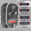 Key Fob Keyless Entry Remote Shell Case & Pad fits