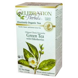 CELEBRATION HERBALS TEA GREEN TEA W ELDERBERRIES TEABAGS 24CT ORGANIC
