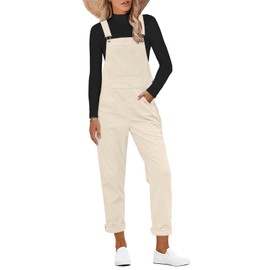 luvamia Corduroy Overalls for Women Adjustable Straps Fashion Bib Baggy Overalls Loose Overalls For Women Casual Vanilla White Overalls Size Small Fits Size 4 / Size 6