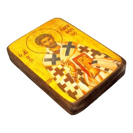 Iconsgr Wooden Greek Christian Orthodox Wood Icon of Saint Eleftherios / A0