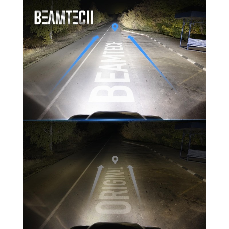 BEAMTECH H8 Fog Light Bulb,6500K White 1:1 Size Super Bright