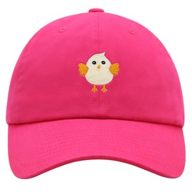 JPAK Cute Chick Premium Dad Hat Embroidered Cotton Baseball Cap Chicken Hot Pink