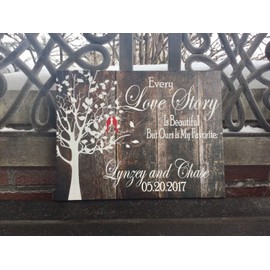 Every Love Story Is Beautiful But Ours Is My Favorite, Christmas or Wedding Gift, Anniversary Gift, Custom Canvas, Bridal Shower
