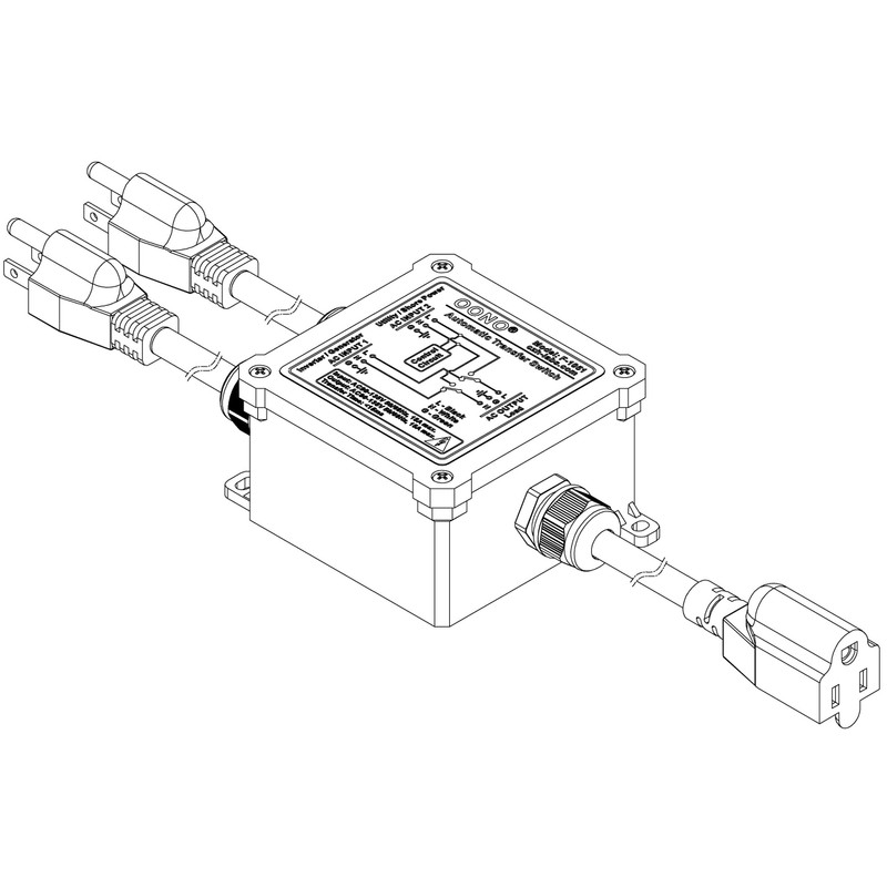 OONO AC120V 15Amp Automatic Transfer Switch, ATS Auto Transfer Switch