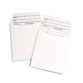 Hygloss Products Hygloss Non-Adhesive Pockets Combo Library Cards, 30 Sets, White