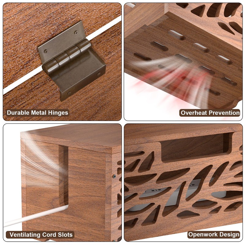 CILXGQLN Wooden Cable Management Box, Large Cord Hider Box &