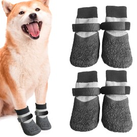2 PCS dog boots waterproof,All-Season Dog Booties,Anti Slip Dog Socks with Non-Slip Durable Soft Sole,Suitable for 17-39 lbs Dogs,for Dogs for Walking Running and Playing Rain, Snow,Hot Pavement