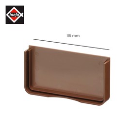 INEFA Gutter End Piece Carport Set Right and Left Box-Shaped 12 x 7 x 2 cm Brown Gutter Accessories, Easy Assembly, Made in Germany