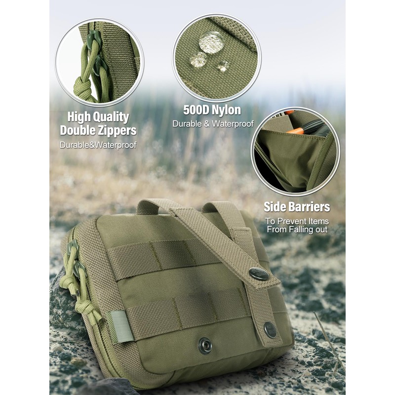OneTigris MOLLE Pouch, Tactical Admin Pouch Belt EDC Tool Organizer