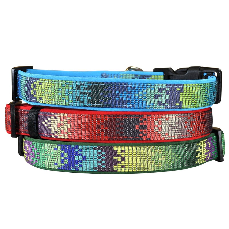 Designer Adjustable Dog and Puppy Collar, Blue Zen, Large