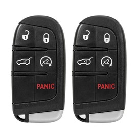 Key Fob Remote Replacement Fits for Jeep Grand Cherokee 2014 2015 2016 2017 2018 2019 2020 2021 Proximity Smart Key Car Keyless Entry Remote Start M3N40821302 68143505AC 68143505AA (Pack of 2)