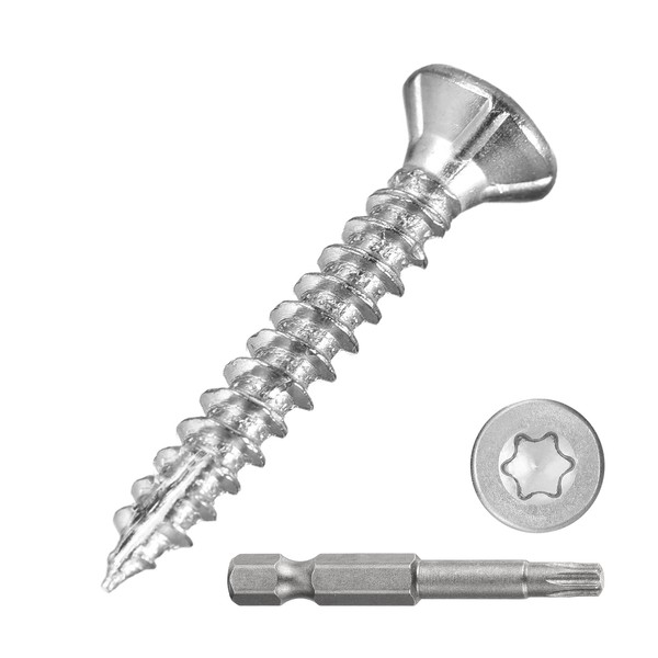 METALLIXITY Deck Screws (#4x3/4") 1000Pcs, Carbon Steel Wood Screw Decking