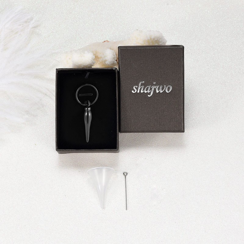 shajwo Creamtion Jewelry Italian Horn Urn Keychain for Ashes for