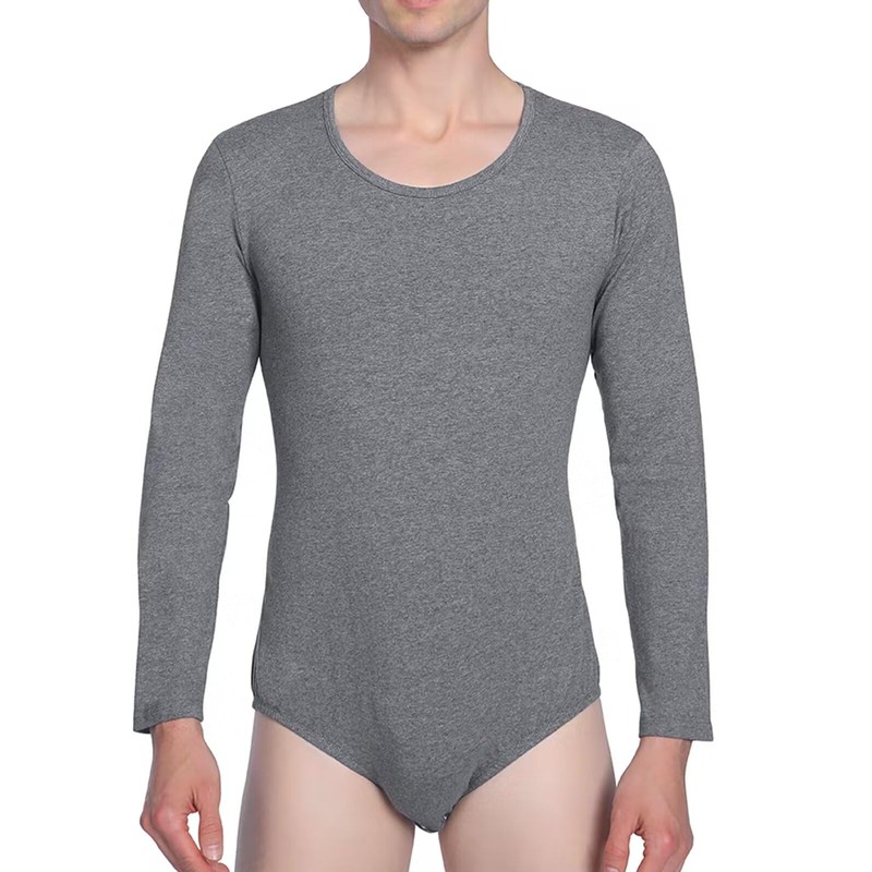 Landofgenie Men One Piece Bodysuit Long Sleeve Onesie Pajamas Tops