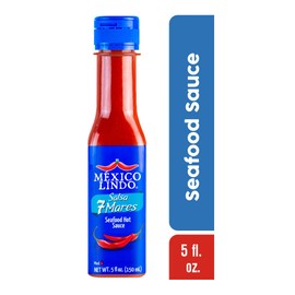 Mexico Lindo 7 Mares Hot Sauce | Perfect for Fish & Seafood | 10,800 Scoville Level | Spicy Flavor | 5 Fl Oz Bottles (Pack of 12)
