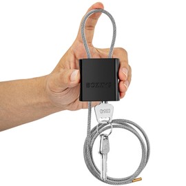 BOZZYS Cable Lock with 3 Keys | L 3.28ft(1m),D 1/6in(4mm) Adjustable Steel Cable Padlock | Aluminum Locks for Bikes, Gate, Lockers & Outdoor Gear | Weatherproof & Black